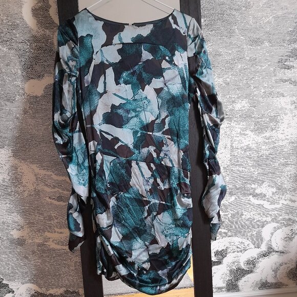 Guess by Marciano Silk Dress Bodycon Clubwear Size XS Mini Long Sleeve - Picture 1 of 15